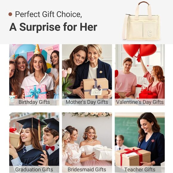 Elegant Women's Laptop Tote Bag with Padded Compartment & Zipper Closure - Picture 6 of 8